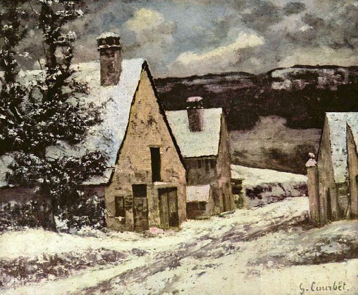 Gustave Courbet Dorfausgang im Winter